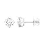 14K White Gold stud earrings With 2 Carat Lab Grown Diamond, IGI Certified LAB GROWN Diamond Earrings 4 Prong Push Back (E-F Color, VVS-VS), Stud Earrings For Women, Gift For Her
