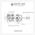Shop QSE 2.00 Carat IGI Certified Lab Grown Round Cut Diamond Studs Earrings 14k White Gold 4 Prong Screwback Jewelry Gift Box Packaging (E-F Color, VS1-VS2 Clarity)