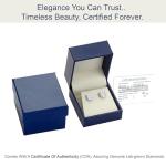 Belacqua 3 Carat Round Lab Grown Diamond Stud Earrings in 14K White Gold, Push Back, F Color, VS Clarity, 4 Prong Setting, Fine Jewelry for Women, Gift Box Included
