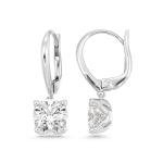 IGI Certified 2 Carat Lab Grown Diamond Dangle Drop Earrings for Women I 14k White Gold Earrings (G-H, VS1-VS2, 2 cttw) 4-Prong Set Brilliant Cut Diamond Leverback by Carbon Atelier
