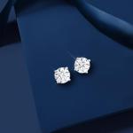 IGI Certified Lab Grown Diamond Earrings - 1 to 5 CTTW Diamond Solitaire Stud Earrings for Women, Yellow Gold, White Gold or Platinum - D Color - VVS2 Clarity (Earring - Platinum - 1CTTW)