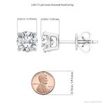 Shop QSE 2.00 Ct Certified Lab Grown Diamond Stud Earrings for Women 14k White Gold with Push Post Four Prong (E-F Color, VS Clarity)