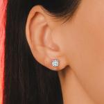 Shop QSE 2.00 Ct Certified Lab Grown Diamond Stud Earrings for Women 14k White Gold with Push Post Four Prong (E-F Color, VS Clarity)