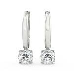 IGI Certified 2 Carat Lab Grown Diamond Dangle Drop Earrings for Women I 14k White Gold Earrings (G-H, VS1-VS2, 2 cttw) 4-Prong Set Brilliant Cut Diamond Leverback by Carbon Atelier