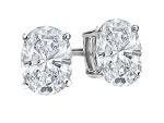 2 Carat 18K White Gold IGI Certified LAB-GROWN Oval Cut Diamond Earrings 4 Prong Screw Back Luxury Collection (D-E Color, VS1-VS2 Clarity)