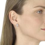 Carbon Atelier IGI Certified 4 Carat Lab Grown Diamond Round Stud Earrings for Women I 14k White Gold Earrings for Her (I-J, VS1-VS2, 4.00 cttw) 3-Prong Martini Set Diamond I Push Back Studs