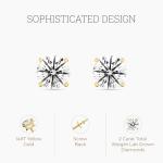 Gilded 2 Carat Total Weight IGI Certified Lab-Grown Diamond 14KT Yellow Gold Stud Earrings for Women| Hypoallergenic Fine Gold Jewelry | 4-Prong Basket, Screw Back Nut | VSI1 Clarity, E-F Color, Round Cut