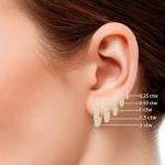 Houston Diamond District 1 Carat (ctw) 14K Yellow Gold Round White Natural Diamond Ladies Huggies Hoop Earrings 1 CT - Value Collection
