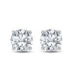 Shop QSE 2.00 Ct Certified Lab Grown Diamond Stud Earrings for Women 14k White Gold with Push Post Four Prong (E-F Color, VS Clarity)