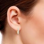 Houston Diamond District 1 Carat (ctw) 14K Yellow Gold Round White Natural Diamond Ladies Huggies Hoop Earrings 1 CT - Value Collection