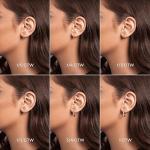 3/4 Carat Diamond Huggie Hoop Earrings for Women in 14k White Gold (F-G, SI2-I1, cttw) with Hinge and Notched Post by Privosa Fine Jewelry