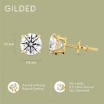 Gilded 2 Carat Total Weight IGI Certified Lab-Grown Diamond 14KT Yellow Gold Stud Earrings for Women| Hypoallergenic Fine Gold Jewelry | 4-Prong Basket, Screw Back Nut | VSI1 Clarity, E-F Color, Round Cut