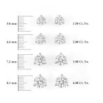 Carbon Atelier IGI Certified 4 Carat Lab Grown Diamond Round Stud Earrings for Women I 14k White Gold Earrings for Her (I-J, VS1-VS2, 4.00 cttw) 3-Prong Martini Set Diamond I Push Back Studs