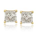 Lab Grown Princess-Cut Diamond Stud Earrings