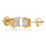 Lab Grown Princess-Cut Diamond Stud Earrings