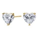 Heart Shaped Lab Grown Diamond Earrings in Gold