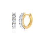 1 Carat Lab Grown Diamond Hoop Earrings in 14k Gold