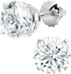 Diamond2Deal 14k White Gold Round Cut Lab Grown Diamond Stud Earrings (2ct, D-E Color, VS Clarity)