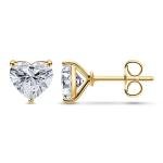 Heart Shaped Lab Grown Diamond Earrings in Gold