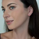 Diamond2Deal 14k White Gold Round Cut Lab Grown Diamond Stud Earrings (2ct, D-E Color, VS Clarity)
