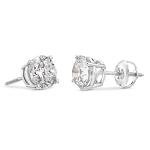 Lab-Grown Diamond Stud Earrings, Round Cut, 8.00 cttw
