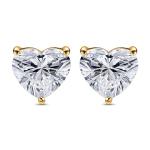 Heart Shaped Lab Grown Diamond Earrings in Gold