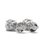 Diamond2Deal 14k White Gold Round Cut Lab Grown Diamond Stud Earrings (2ct, D-E Color, VS Clarity)