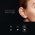 Heart Shaped Lab Grown Diamond Earrings in Gold