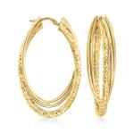 Italian 14kt Yellow Gold Triple Hoop Earrings