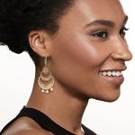 14kt Yellow Gold Floral Lace Chandelier Earrings