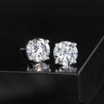 Lab-Grown Diamond Stud Earrings in White Gold
