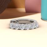 14K White Gold Diamond Hoop Huggie Earrings