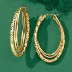Italian 14kt Yellow Gold Triple Hoop Earrings