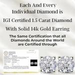 Lab Grown Diamond Stud Earrings in 14k Gold