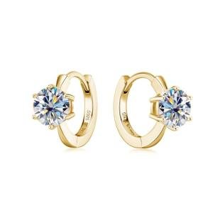 Yellow Gold Diamond Hoop Earrings for Women