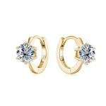 Yellow Gold Diamond Hoop Earrings for Women