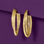 Italian 14kt Yellow Gold Triple Hoop Earrings