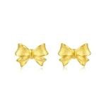 24K Gold Butterfly Bow Stud Earrings for Women