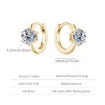 Yellow Gold Diamond Hoop Earrings for Women