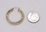 Thick 14K Gold Tube Hoop Earrings with Clasp