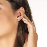 Moissanite Round Cut 6.5mm Stud Earrings in 14K White Gold