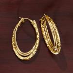 Italian 14kt Yellow Gold Triple Hoop Earrings