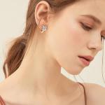 Yellow Gold Diamond Hoop Earrings for Women