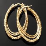 Italian 14kt Yellow Gold Triple Hoop Earrings