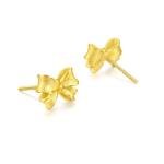 24K Gold Butterfly Bow Stud Earrings for Women
