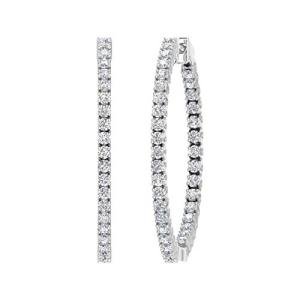 1 Carat Round Diamond Inside-Out Hoop Earrings