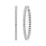 1 Carat Round Diamond Inside-Out Hoop Earrings