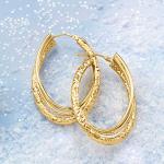 Italian 14kt Yellow Gold Triple Hoop Earrings