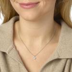 Carbon Atelier 1/3 Carat Princess Cut Lab Grown Diamond Square Solitaire Pendant Necklace for Women I 14k White Gold Necklace (G-H, VS1-VS2, cttw) I 16 to 18 Inch Adjustable Chain Spring Ring