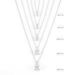 Carbon Atelier 1/3 Carat Princess Cut Lab Grown Diamond Square Solitaire Pendant Necklace for Women I 14k White Gold Necklace (G-H, VS1-VS2, cttw) I 16 to 18 Inch Adjustable Chain Spring Ring
